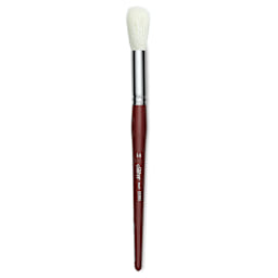 Silver Brush White Synthetic Goat Silver Mop Brush - Round, Size 14, Short Handle (full length)