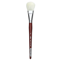 Silver Brush White Synthetic Goat Silver Mop Brush - Oval, Size 1", Short Handle (full length)