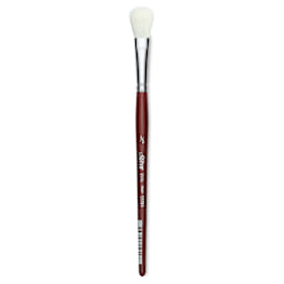 Silver Brush White Synthetic Goat Silver Mop Brush - Oval, Size 1/2", Short Handle (full length)