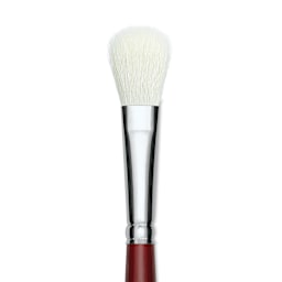 Silver Brush White Synthetic Goat Silver Mop Brush - Oval, Size 1/2", Short Handle (close-up)