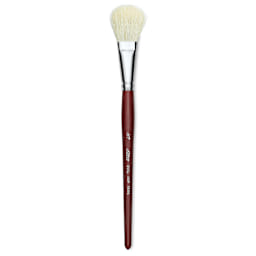 Silver Brush White Synthetic Goat Silver Mop Brush - Oval, Size 3/4", Short Handle (full length)