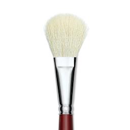 Silver Brush White Synthetic Goat Silver Mop Brush - Oval, Size 3/4", Short Handle (close-up)