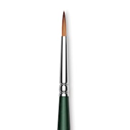 Utrecht Series 6150 Synthetic Golden Taklon Watercolor Brush - Round, Size 2, Short Handle