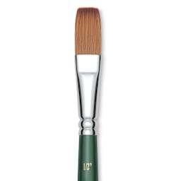 Utrecht Series 6150 Synthetic Golden Taklon Watercolor Brush - Flat, Size 1/2"