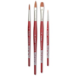 Da Vinci Cosmotop Spin Brushes - Assorted, Short Handle, Set of 4 with Carrying Bag