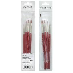 Da Vinci Cosmotop Spin Brushes - Flat, Short Handle, Set of 4, front and back of packaging