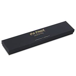 Da Vinci Maestro Kolinsky Brushes - Box Set of 4, Series 11 Round, Short Handle, closed gift box