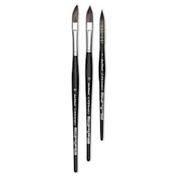 Da Vinci Casaneo Synthetic Squirrel Watercolor Brush Set - Assorted, Box Set of 3, Short Handle