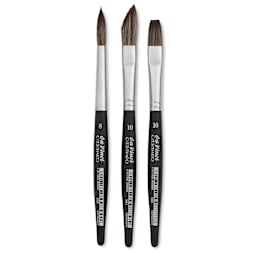 Da Vinci Casaneo Synthetic Squirrel Watercolor Brush Set - Assorted, Urban Sketching Set of 3, Short Handle