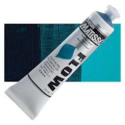 Matisse Flow Acrylic Paint - Southern Ocean Blue, 75 ml tube and swatch