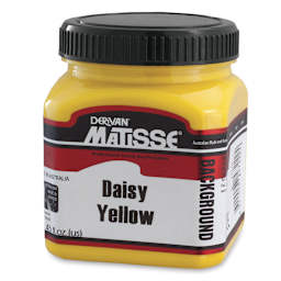 Matisse Background Colors Acrylic Paint - Front of 250 ml Jar of Daisy Yellow