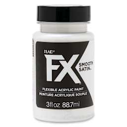 Plaid FX Smooth Satin Flexible Acrylic Paint - Blizzard, 3 oz