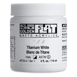 Golden SoFlat Matte Acrylic Paint - Titanium White, 118 ml, Jar