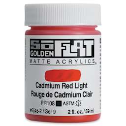 Golden SoFlat Matte Acrylic Paint - Cadmium Red Light, 59 ml, Jar