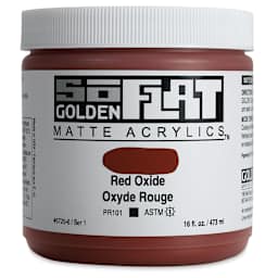 Golden SoFlat Matte Acrylic Paint - Red Oxide, 473 ml, Jar