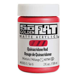 Golden SoFlat Matte Acrylic Paint - Quinacridone Red, 59 ml, Jar
