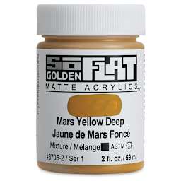 Golden SoFlat Matte Acrylic Paint - Mars Yellow Deep, 59 ml, Jar