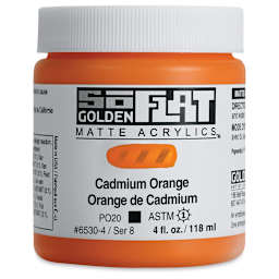 Golden SoFlat Matte Acrylic Paint - Cadmium Orange, 118 ml, Jar