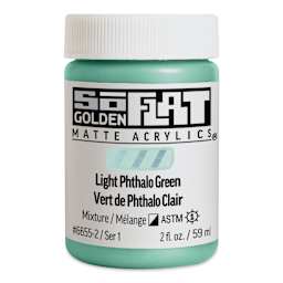 Golden SoFlat Matte Acrylic Paint - Light Phthalo Green, 59 ml, Jar