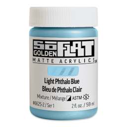 Golden SoFlat Matte Acrylic Paint - Light Phthalo Blue, 59 ml, Jar