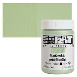 Golden SoFlat Matte Acrylic Paint - Titan Green Pale, 59 ml, Jar and swatch