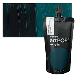 artPOP! Heavy Body Acrylic Paint - Deep Green, 120 ml Pouch and swatch