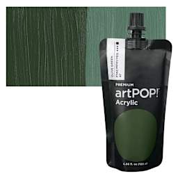 artPOP! Heavy Body Acrylic Paint - Olive Green, 120 ml Pouch and swatch
