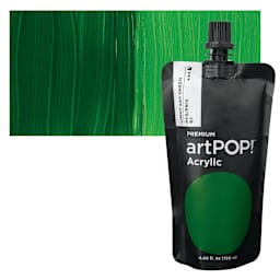 artPOP! Heavy Body Acrylic Paint - Light Sap Green, 120 ml Pouch and swatch
