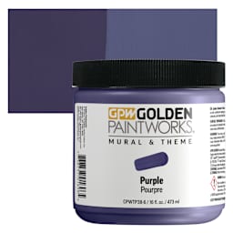 Golden Paintworks Mural and Theme Acrylic Paint - Purple, 16 oz, Jar and swatch