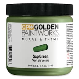 Golden Paintworks Mural and Theme Acrylic Paint - Sap Green, 16 oz, Jar
