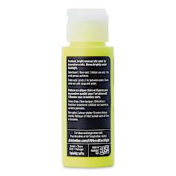 FolkArt Multi-Surface Neon Blacklight Acrylic Paint - Yellow, 2 oz, Bottle (Back)