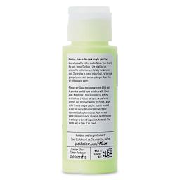 Plaid FolkArt Glow In The Dark Acrylic Paint - Yellow, 2 oz, Bottle (Back)