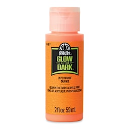 FolkArt Glow In The Dark Acrylic Paint - Orange, 2 oz, Bottle (Front)