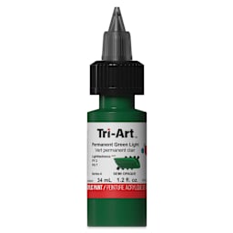 Tri-Art Low-Viscosity Artist Acrylic - Permanent Green Light, 34 ml Tube