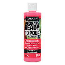 DecoArt Fluid Art Ready-To-Pour Acrylic - Neon Pink, 8 oz Bottle (Front)