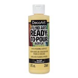 DecoArt Fluid Art Ready-To-Pour Acrylic - Sun Gold, 8 oz Bottle (Front)