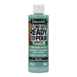 DecoArt Fluid Art Ready-To-Pour Acrylic - Dusty Aqua, 8 oz Bottle (Front)