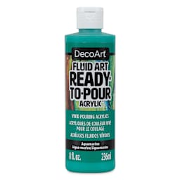 DecoArt Fluid Art Ready-To-Pour Acrylic - Aquamarine, 8 oz bottle (Front)