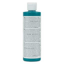 DecoArt Fluid Art Ready-To-Pour Acrylic - Deep Turquoise, 8 oz Bottle (Back)