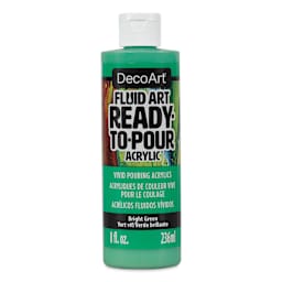DecoArt Fluid Art Ready-To-Pour Acrylic - Bright Green, 8 oz bottle (Front)