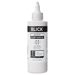 Blick Artists’ Fluid Acrylic - Zinc White, 200 ml