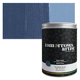 Tomorrow's Artist Eco-Friendly Heavy Body Acrylic Paint - Bluebird Blue, 250 ml jar and swatch