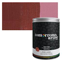 Tomorrow's Artist Eco-Friendly Heavy Body Acrylic Paint - Burnt Sienna, 250 ml jar and swatch