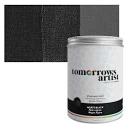 Tomorrow's Artist Eco-Friendly Standard Body Acrylic Paint - Agate Black, 250 ml jar and swatch