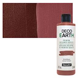 DecoArt DecoEarth Premium Reclaimed Acrylic Paint - Brick, 8 oz bottle with swatch