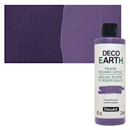 DecoArt DecoEarth Premium Reclaimed Acrylic Paint - Purple, 8 oz bottle with swatch