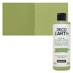 DecoArt DecoEarth Premium Reclaimed Acrylic Paint - Moss Green, 8 oz bottle with swatch