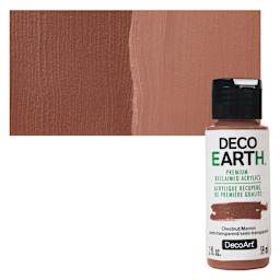 DecoArt DecoEarth Premium Reclaimed Acrylic Paint - Chestnut, 2 oz bottle with swatch