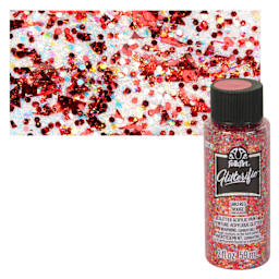FolkArt Glitterific Acrylic Paint - Red - Bottle and Swatch