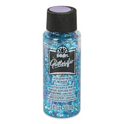 FolkArt Glitterific Acrylic Paint - Neon Berry, 2 oz - front